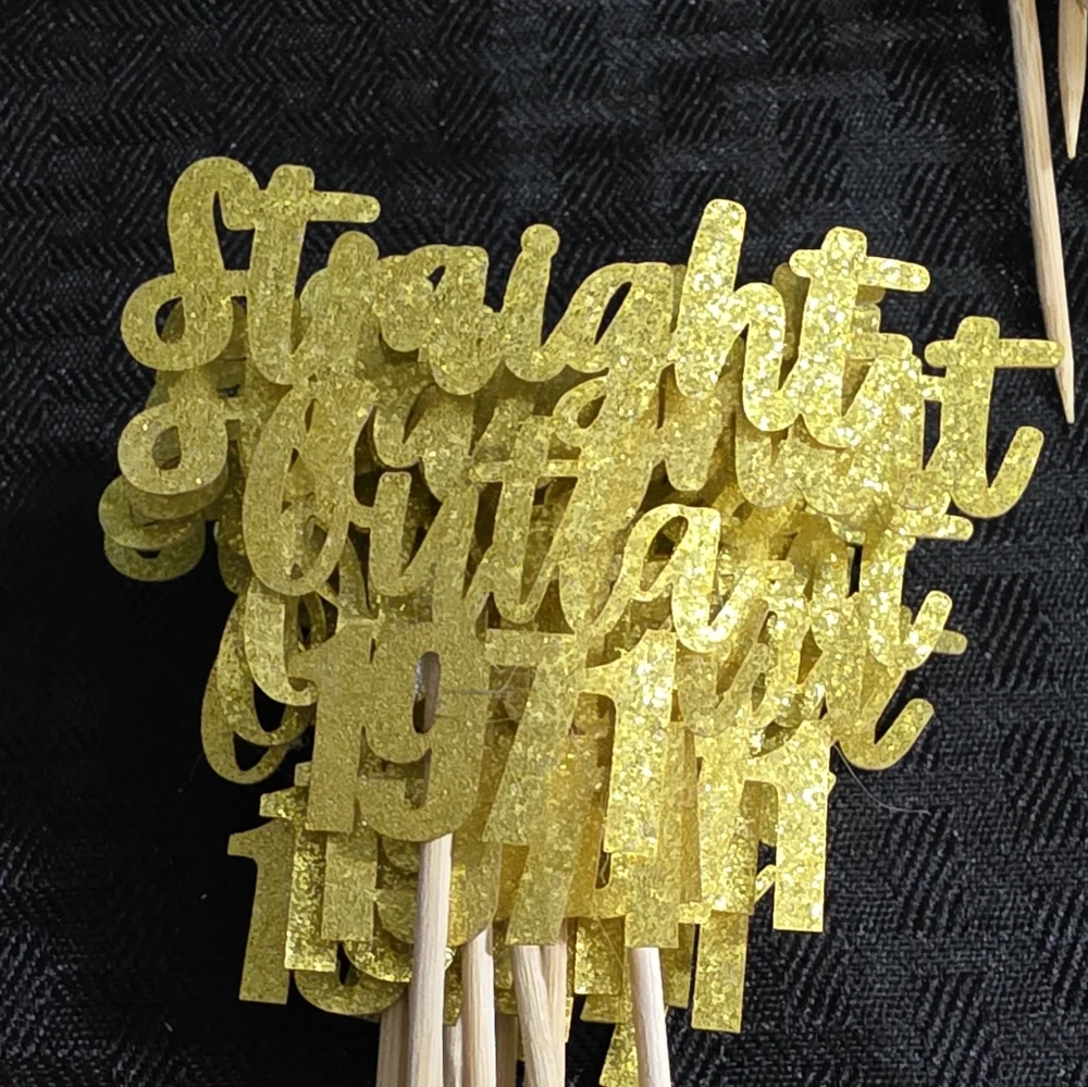 Gold Cake Topper Decoration